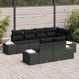  Sjedeća garnitura za vrt 7 kom. Crna poliratan 184 x 62 x 85 cm | shoptok.hr