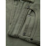 Ombre Men's classic denim shorts with rolled up leg - light olive | ePonuda.com