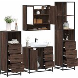 vidaXL 4-dijelni set kupaonskog namještaja boja smeđeg hrasta drveni | shoptok.hr