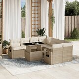 The Living Store Vrtna garnitura 9-delna z blazinami bež poli ratan - Vrtna Sedežna Garniture, (21463303) | Shoptok.si