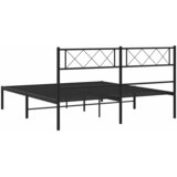  Metalni okvir za krevet s uzglavljem crni 150x200 cm | shoptok.hr