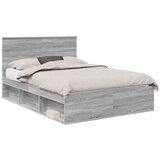  Konstrukcija postelje z vzglavjem Siva Sonoma 150 x 200 cm, (5000104494) | Shoptok.si