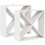  Stalak za vino 2 pcs Bijelo 62 x 25 x 62 cm Čvrsto borovo drvo | shoptok.hr