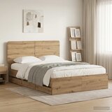  Bed Frame with Storage and Headboard Artisan Oak 120 x 200 cm | shoptok.hr