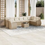Maison Chic Seti vrtnega pohištva - Vrtna garnitura - Vrtni pohištvo set 11-delna z blazinami bež poli ratan, (21817218) | Shoptok.si