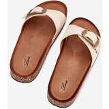 Boto Women's sandals with buckle on cork platform beige Zavira | shoptok.hr