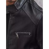 DStreet Black men's leather jacket TX4078 | ePonuda.com