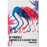  Slika - Colorful Flamingos - Inspirational Quote with Colorful Bird Silhouettes 80x120 Premium Print | shoptok.hr