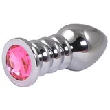  metalni analni dildo sa rozim dijamantom 10cm Cene'.'