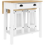  3-dijelni barski set bijeli od masivne borovine | shoptok.hr