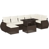  8-dijelni set vrtnih sofa s jastucima smeđi od poliratana | shoptok.hr