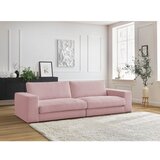 Bobochic Paris Rožnata sedežna garnitura iz rebrastega žameta 274 cm Leonard – | Shoptok.si