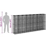  Gabionski uzdignuti krevet 4 pcs Srebrno 330 x 50 x 150 cm | shoptok.hr