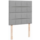 vidaXL Box spring postelja z vzmetnico svetlo siva 90x200 cm blago | Shoptok.si