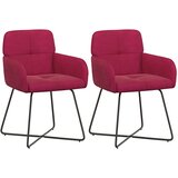  Trpezarijske stolice 2 pcs Baršun Vinska crvena | shoptok.hr