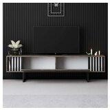 Hanah home TV polica Chrome Line Walnut Black