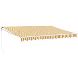 Maison Chic Zložljiva tenda - Senčniki rumena in bela 4,5x3 m blago in aluminij, (22039050) | Shoptok.si