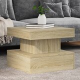 vidaXL Klubska mizica z LED lučkami sonoma hrast 50x50x40 cm Cene