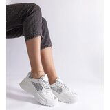 Gemre White women's sneakers with glitter inserts Caraballo | Shoptok.si