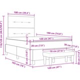  Krevet s kutijom s madracem i klupom Crna 120x190 cm Baršun | shoptok.hr