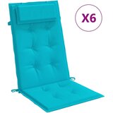vidaXL Jastuci za stolicu s visokim naslonom 6 kom tirkizni od tkanine | shoptok.hr
