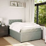 vidaXL Box spring postelja z vzmetnico svetlo siva 120x190 cm žamet | Shoptok.si