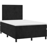  Box spring s madracem LED crni 120 x 200 cm baršun | shoptok.hr