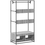 vidaXL Garderobna omara siva sonoma 90x50x180 cm inženirski les | Shoptok.si