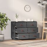  Komoda siva 100x40x75 cm trdna borovina, (20654098) | Shoptok.si