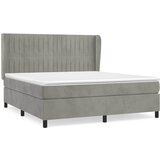 s oprugama i madracem svjetlosivi 160x200 cm baršunasti | shoptok.hr