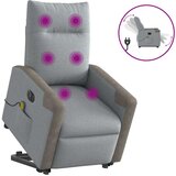 vidaXL Električni masažni naslonjač na podizanje tkanina svjetlosivi | shoptok.hr