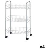 Kolica za Povrće Srebrna Metal Plastika 37 x 27 x 62 3 cm (4 kom.) | shoptok.hr