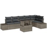 vidaXL 7-delna vrtna sedežna garnitura z blazinami siva poly rattan, (22091268) | Shoptok.si