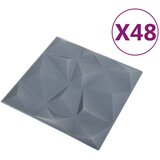  Zidne panele 48 pcs Dijamant siva 50 x 50 cm XPS pjena | shoptok.hr