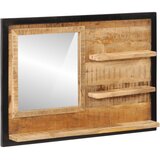  Ogledalo s policama 80x8x55 cm od stakla i masivnog drva manga | shoptok.hr