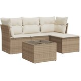  5-dijelni vrtni set sofa s jastucima bež od poliratana | shoptok.hr