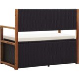  Klop za shranjevanje 115 cm poli ratan in trdna akacija črna, (20592265) | Shoptok.si