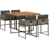  5-dijelni vrtni blagovaonski set sivi od poliratana | shoptok.hr