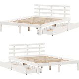  Okvir kreveta s ladicama bez madraca bijeli 140x200 cm | shoptok.hr