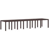 vidaXL Stol za vrt smeđi 400x100x73 cm Poli Ratan, Stol za vrt smeđi 250x100x73 cm Poli Ratan, Stol za vrt smeđi 150x100x73 cm Poli Ratan | shoptok.hr
