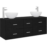  Set ormarića za kupaonicu 3 kom. Crni hrast 49,5 x 35 x 63 cm | shoptok.hr