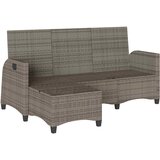  Vrtna sofa za ležanje s jastucima sivi poliratan obliku slova L | shoptok.hr