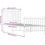  Metalni okvir kreveta uzglavlje i podnožje bijeli 80x200 cm | shoptok.hr