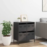  Komoda crna 68x39x73,5 cm hladno valjani čelik | shoptok.hr