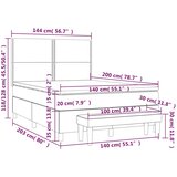 Krevet s oprugama i madracem crni 140x200 cm od tkanine | shoptok.hr