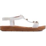 Shelvt Women's white sandals with decorations | Shoptok.si