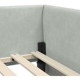 vidaXL Kotna postelja Svetlo siva 90 x 200 cm Samet in sodobno leseno | Shoptok.si