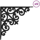  Nosači za zidne police 12 kom. Crna 9,5 x 9,5 x 3 cm Čelik | shoptok.hr