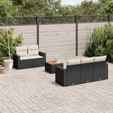  6-dijelni set vrtnih sofa s jastucima crni od poliratana Crna | shoptok.hr
