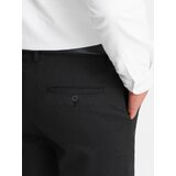 Ombre Men's classic chino pants with fine texture - black | shoptok.hr